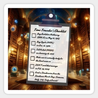 Time Travel Checklist Magnet